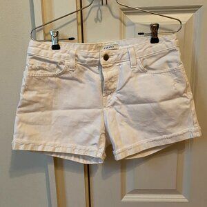 J Brand White Distressed Denim Jean Shorts